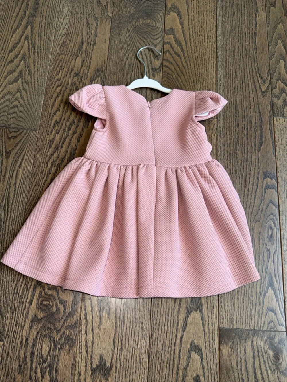 Bardot Dusty Pink Textured Bow Party Dress for Girls 18-24 months EU 92 cm EUC